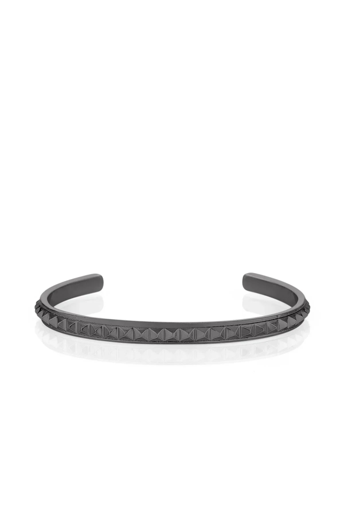 FRNCH Erkek Handmade Piramit Desenli Siyah Kelepçe FRJ11175-1275-B