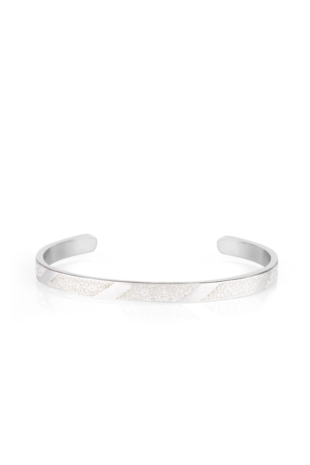 FRNCH Erkek Handmade Silver Desenli Kelepçe FRJ11174-1274-A