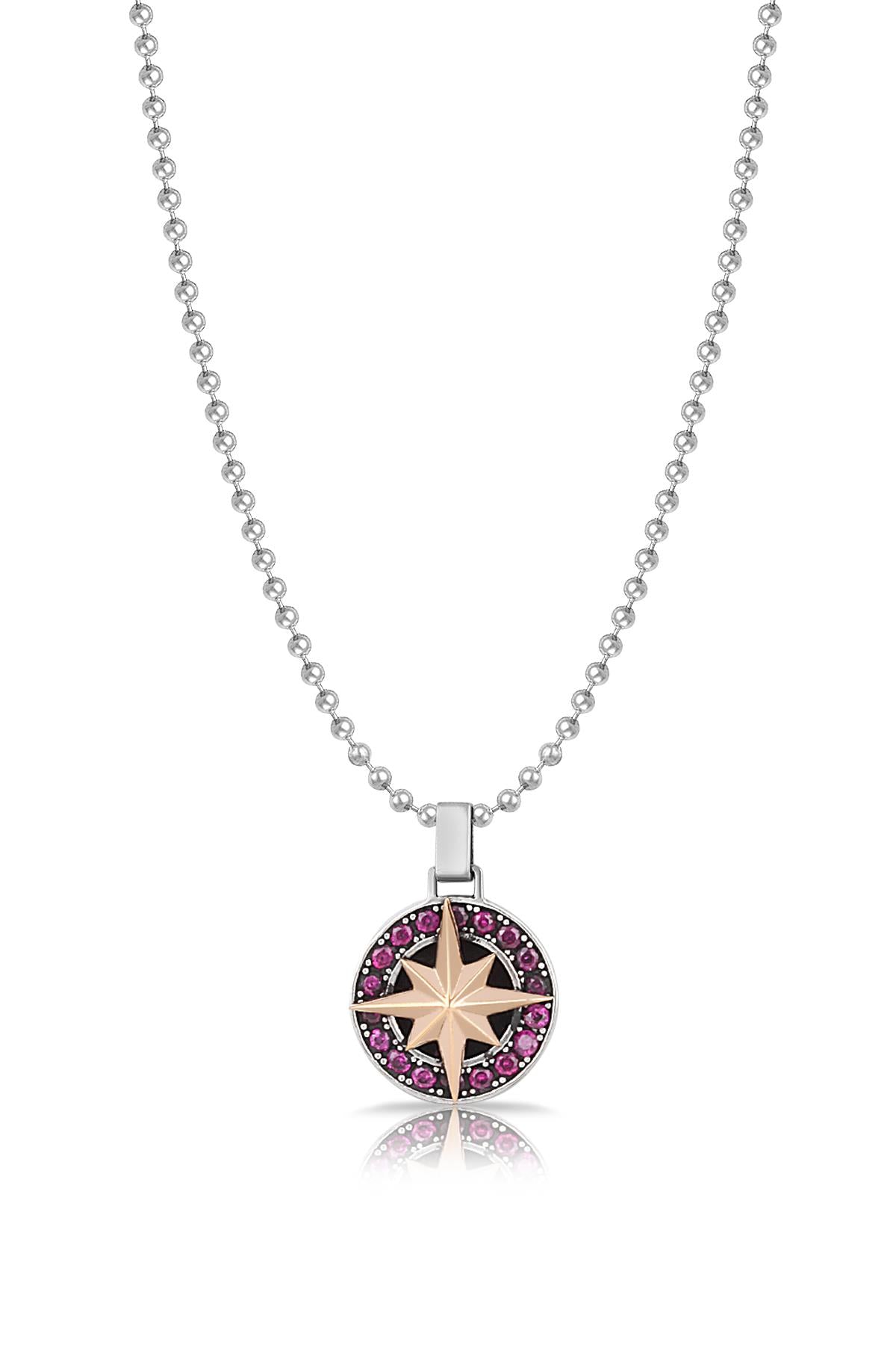 FRNCH Erkek Pusula Detaylı Zirkon Taşlı Handmade Kolye FRJ30415-515-R