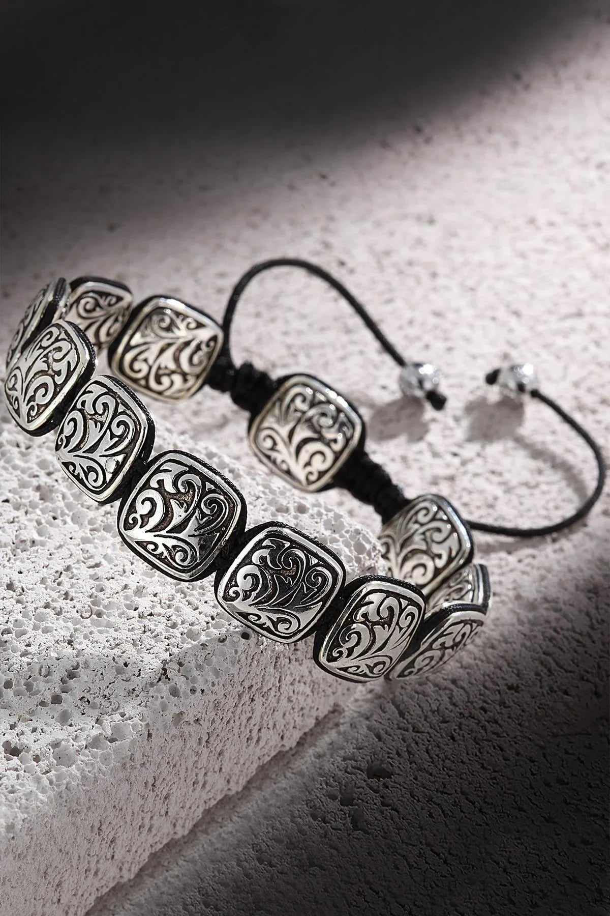 FRNCH Erkek Silver Detaylı Ayarlanabilir Handmade Bileklik FRJ11130-1230-A