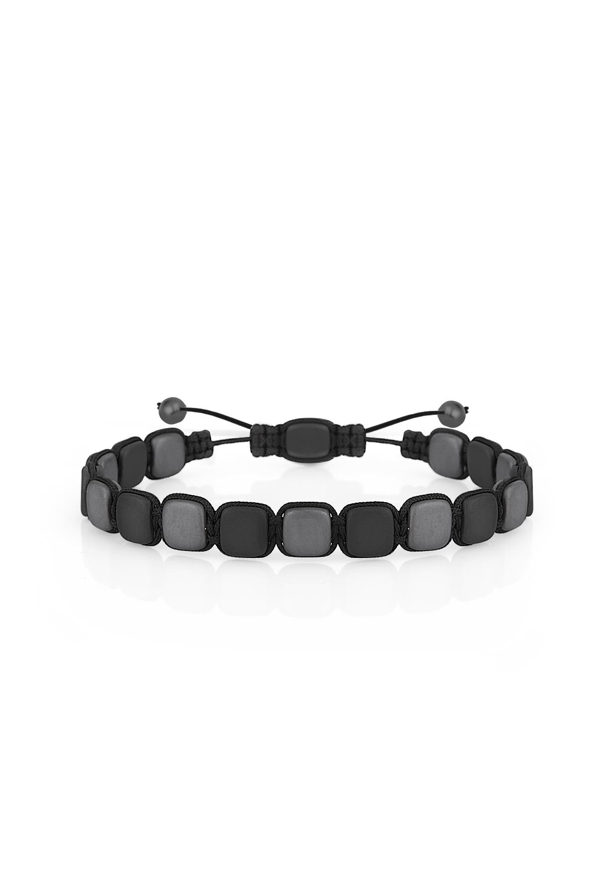 FRNCH Hematit Taşlı Erkek Handmade Makrome Bileklik FRJ11100-1200-B2