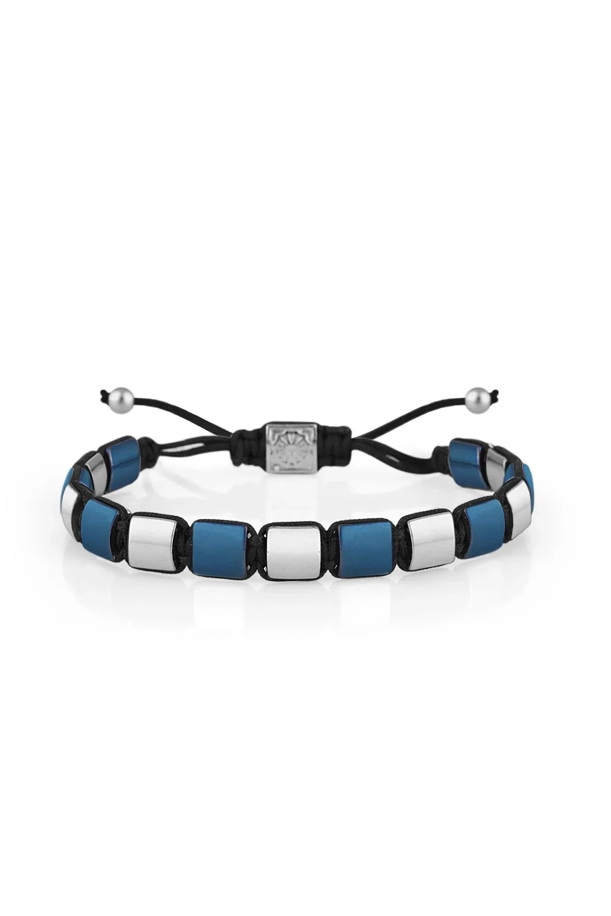 FRNCH Hematit Taşlı Erkek Handmade Makrome Bileklik FRJ11101-1201-T