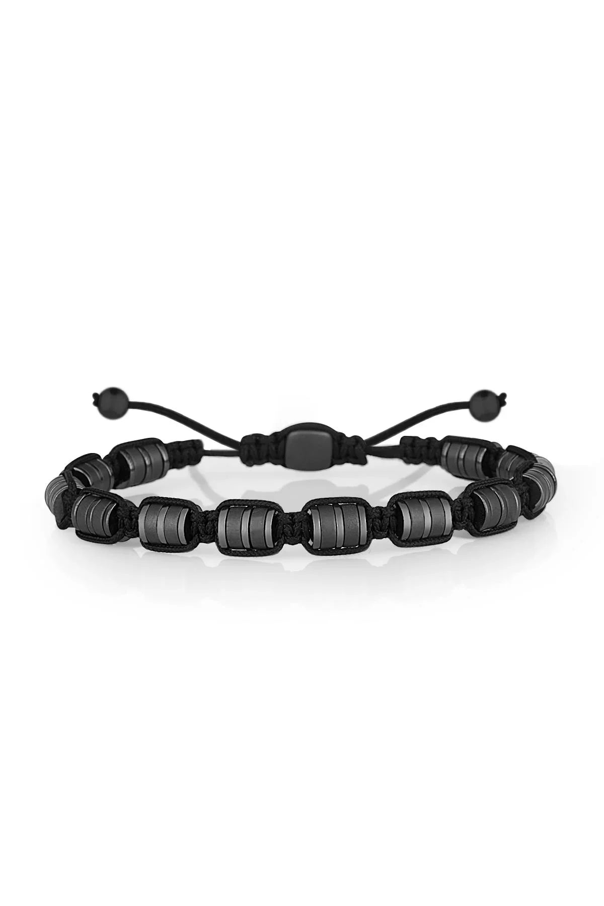 FRNCH Hematit Taşlı Erkek Makrome Handmade Bileklik FRJ11102-1202-B