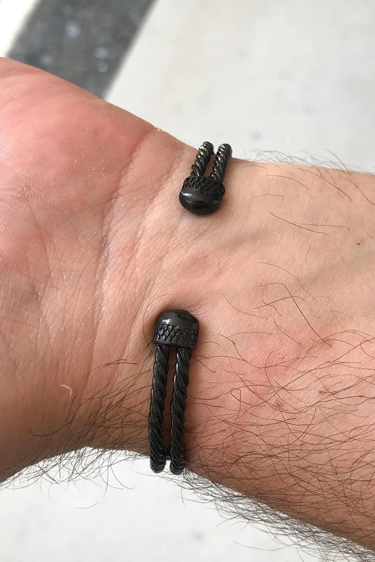 FRNCH Pusula Figürlü Siyah-Antik Gümüş Renkli Zirkon Taşlı Handmade Kelepçe Erkek Bileklik FRJ11172-1272-B2A2